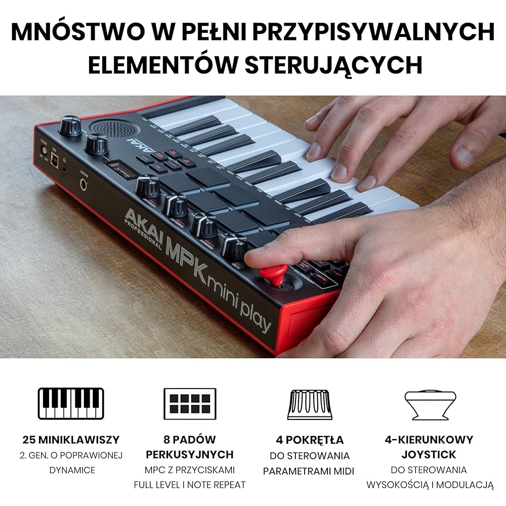 AKAI MPK mini play MIDIコントローラー Akai MPK Mini PLAY MK3 Klawiatury sterujące do 25 klawiszy